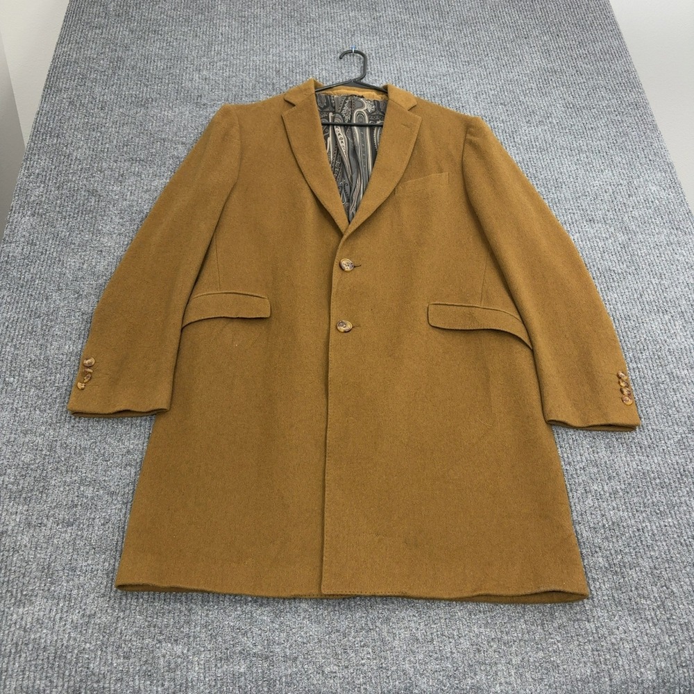 Etro Coat Mens 52 Brown 100% Cashmere Paisley Lining Made‎ in Italy Luxury FLAWS